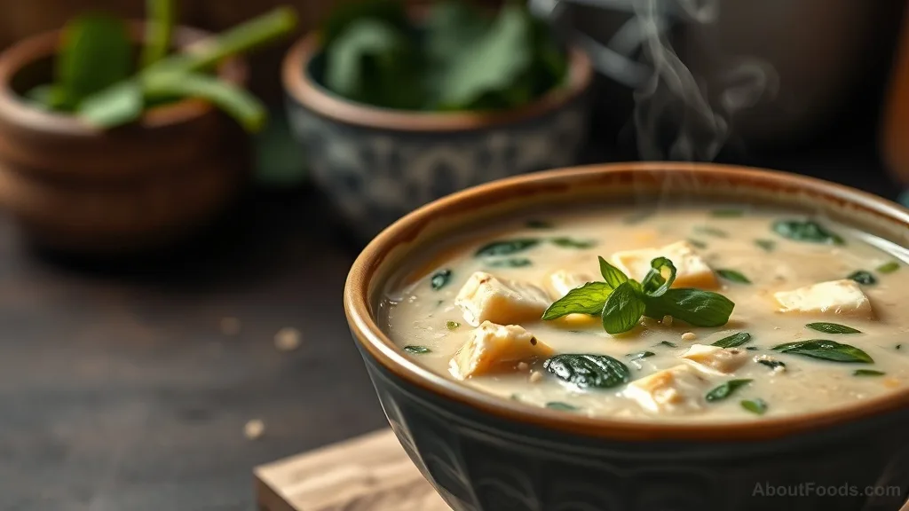Tofu and spinach miso soup, a warm bone-supporting meal