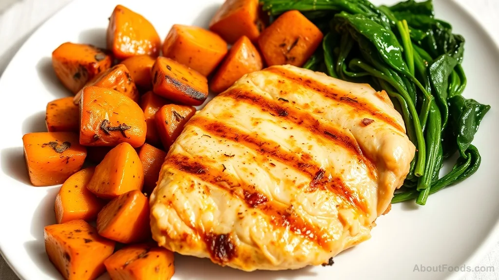 Balanced meal with protein, complex carbs, and vegetables for energy