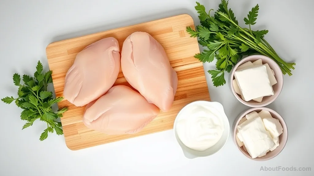 Fresh high-protein ingredients including chicken breast, tofu, Greek yogurt, and cottage cheese arranged on a kitchen counter