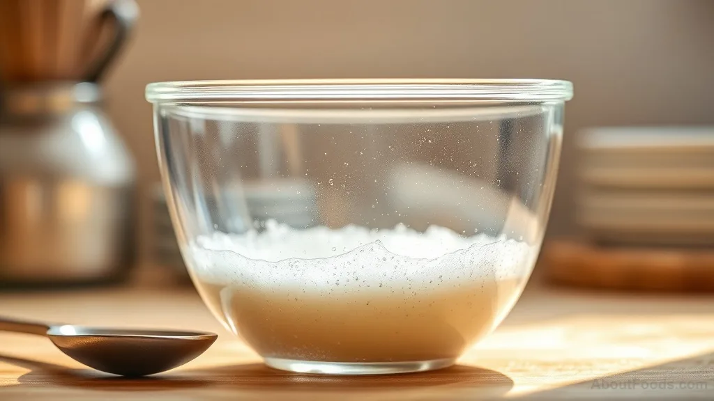 Active yeast bubbling in a bowl, ready for baking