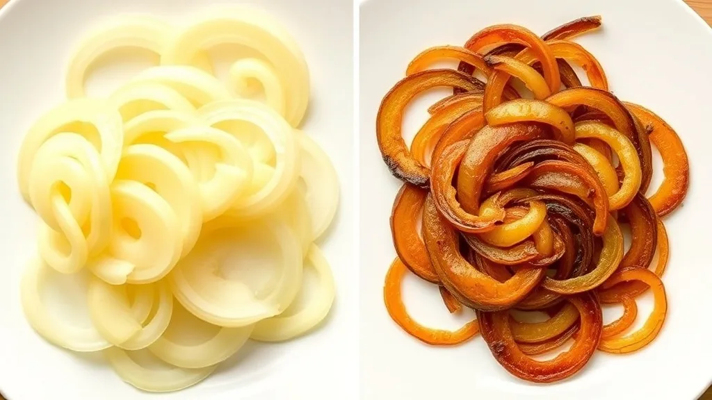Raw onions versus caramelized onions comparison