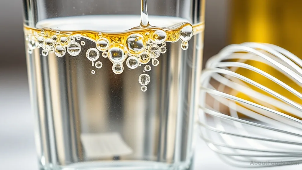 Oil and water droplets separating
