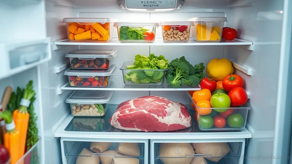 Properly organized refrigerator with food stored in correct zones
