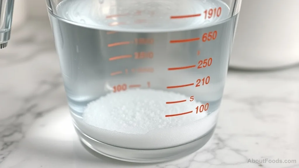 Baking soda dissolving in water