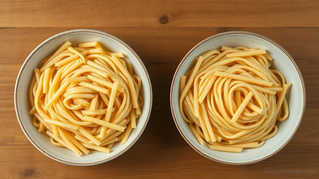 Comparison of cooked pasta: tap water vs baking soda water