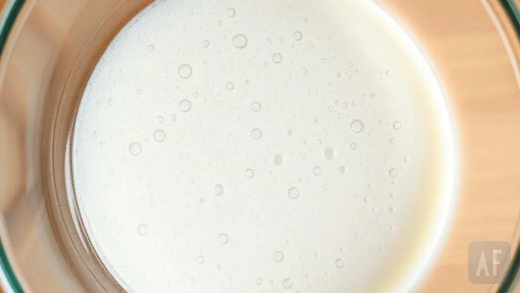 Baking soda reacting with acidic buttermilk creating bubbles for leavening