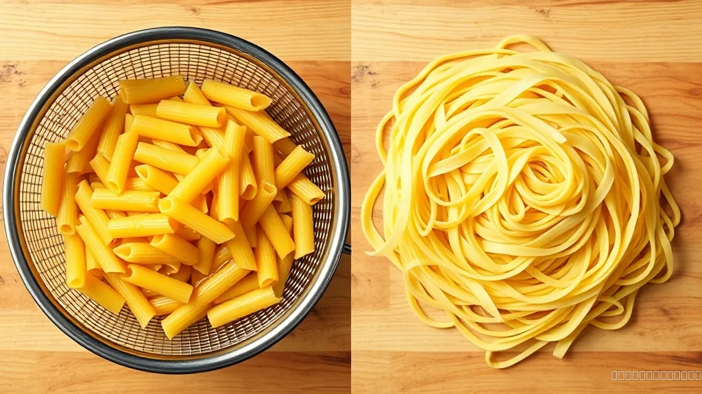 Comparison of oily pasta versus starchy pasta after cooking