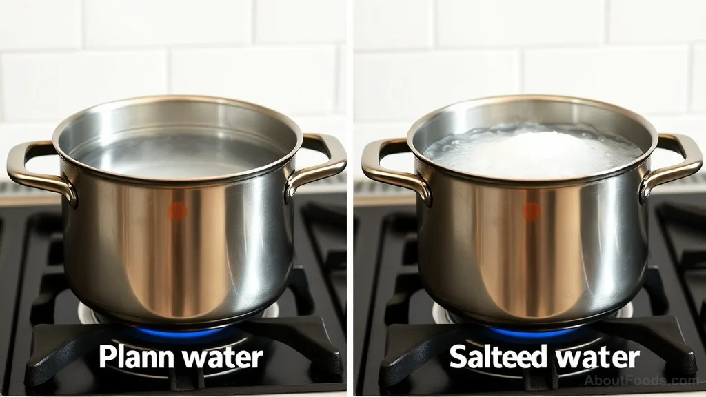 Two pots of water boiling, one with salt and one without