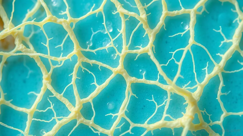 Microscopic view of gluten structure in bread dough