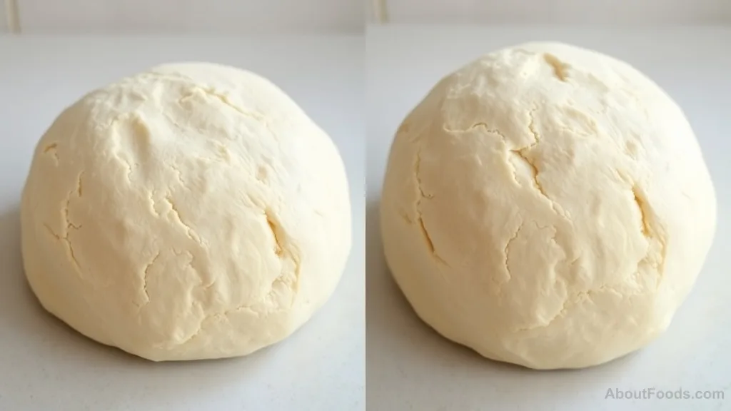 Comparison of properly punched dough versus over-handled dough