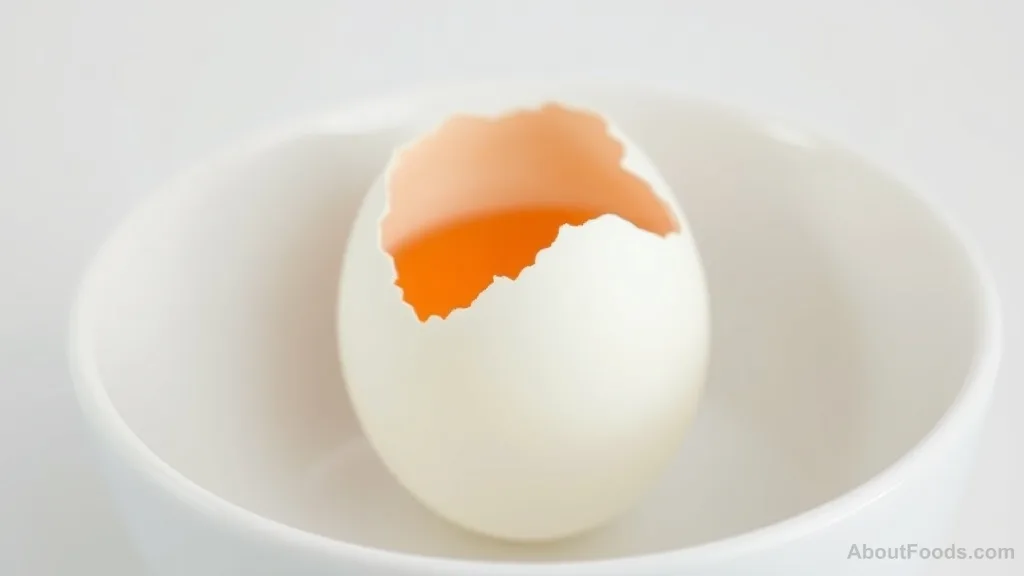 A fresh cracked egg with a firm yolk and thick white.