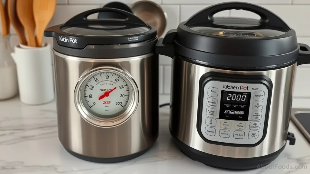 Thermometer comparison between slow cooker and pressure cooker temperatures