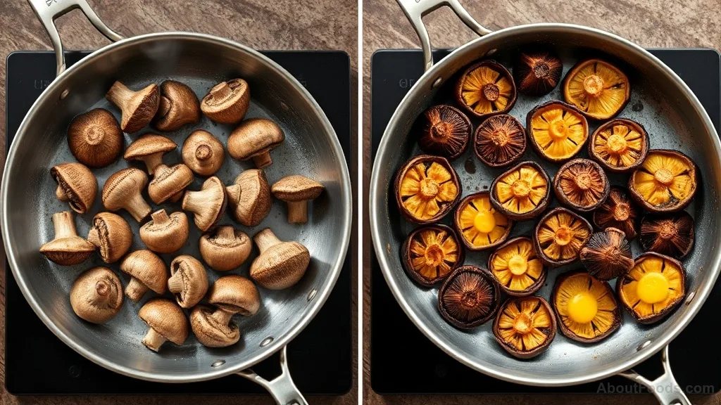 Comparison of cooking results between washed and dry-cleaned mushrooms