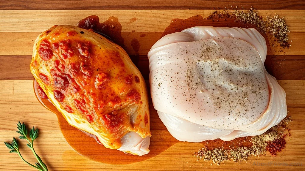 Comparison of thick versus thin marinade application on chicken