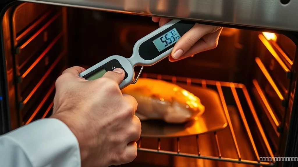 Measuring internal temperature of chicken to account for carryover cooking
