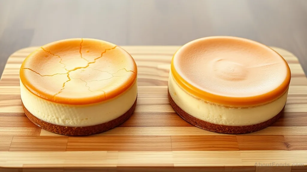 Comparison of cheesecakes baked with and without water bath
