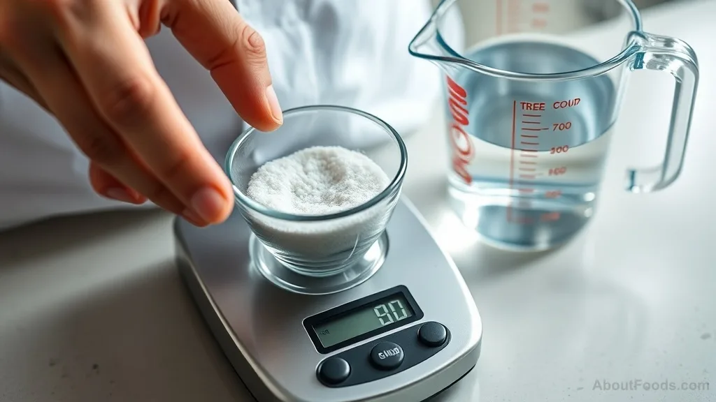 Measuring salt for pasta water using a kitchen scale