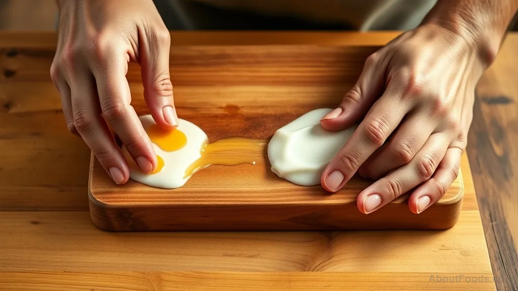Proper treatment of wooden cutting board with natural wax and oil blend