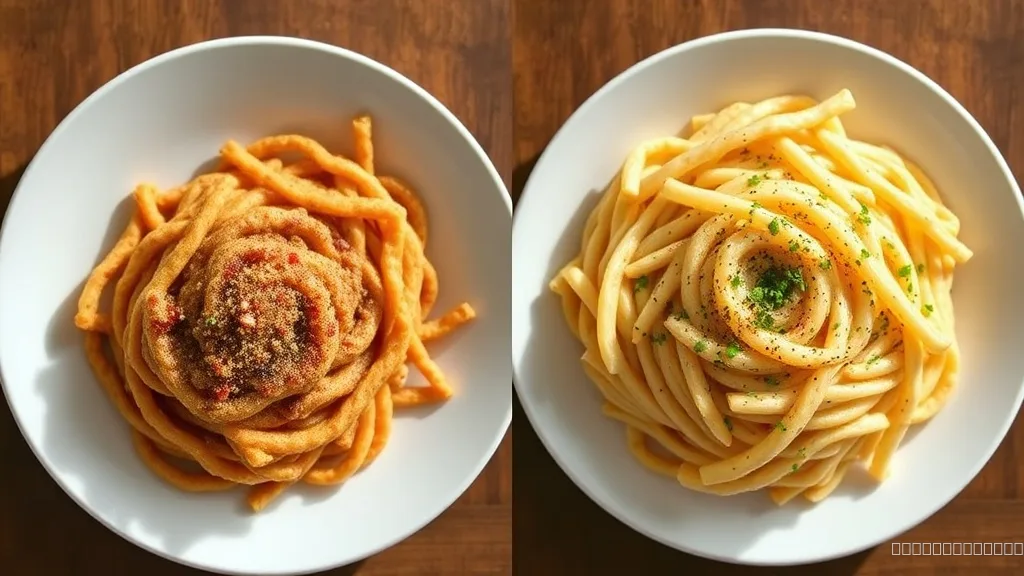 Comparison of properly seasoned vs. overseasoned dishes