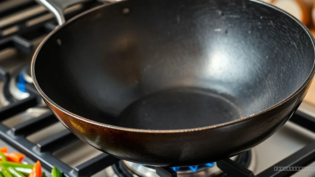 Carbon steel wok on home gas stove