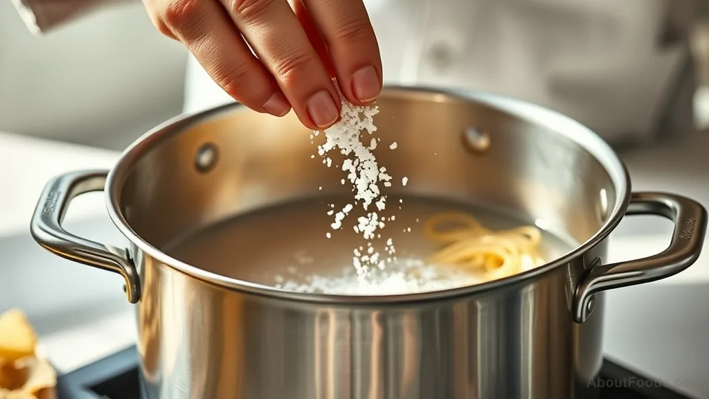 Adding salt to pasta water before boiling