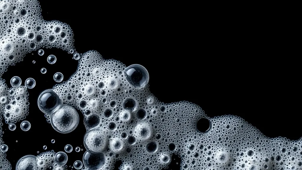 Close-up view of foam bubbles in pasta cooking water