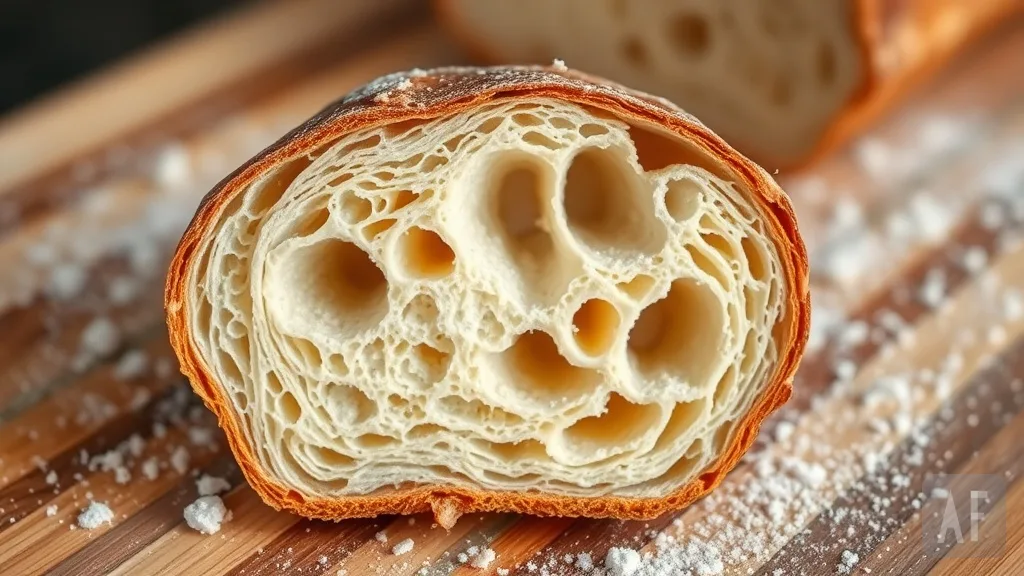 Slice of bread showing gluten-supported crumb structure
