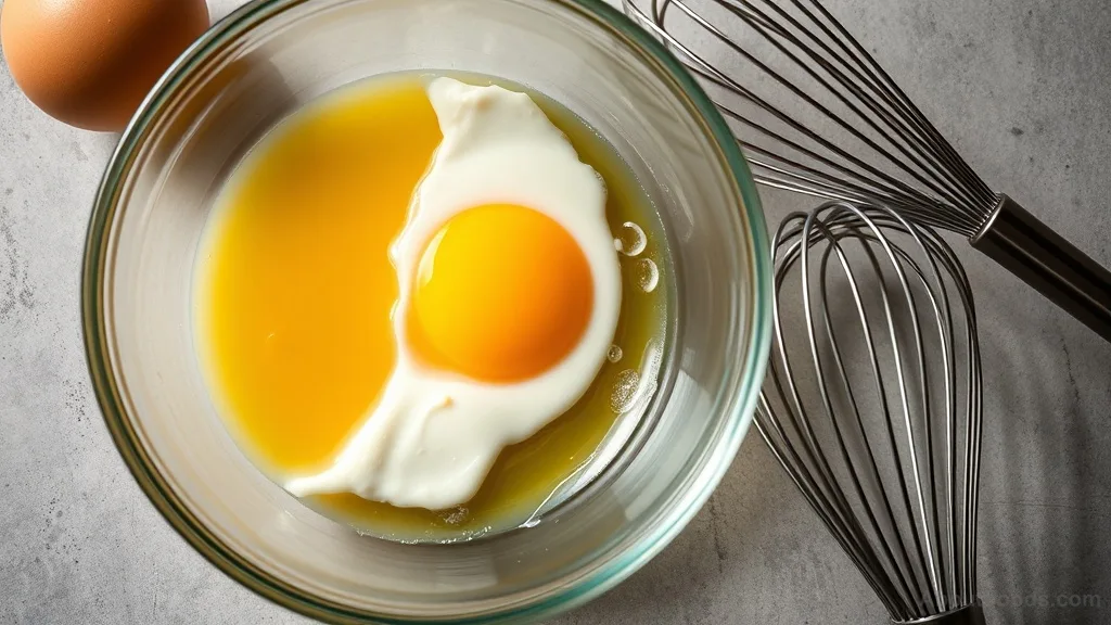 Eggs cracking into a glass bowl