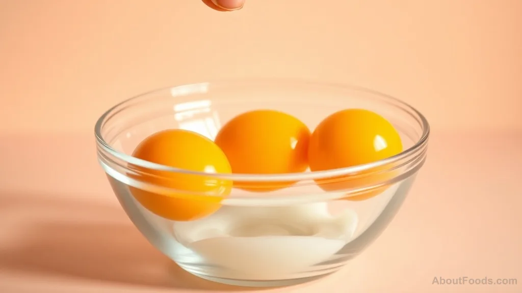 Eggs cracking into a bowl