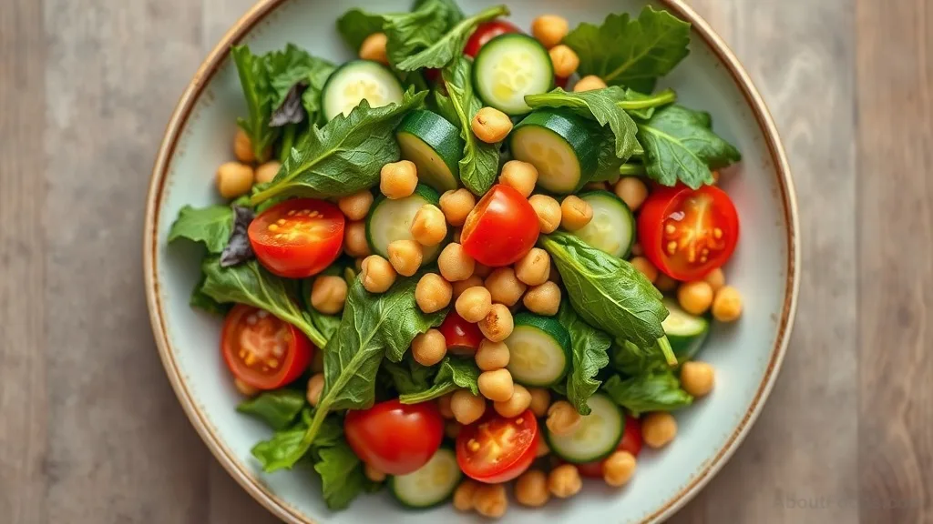 A vibrant salad full of hydrating vegetables and legumes