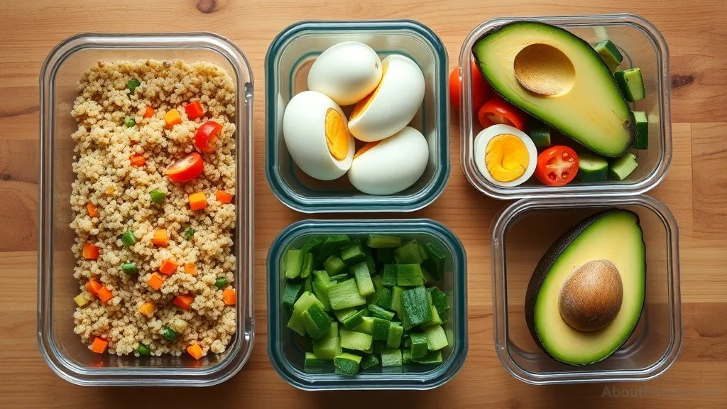 Meal prep containers with various healthy ingredients ready for the week