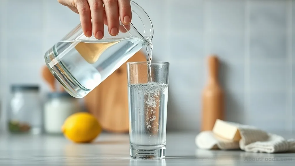 Pouring water into a glass for hydration