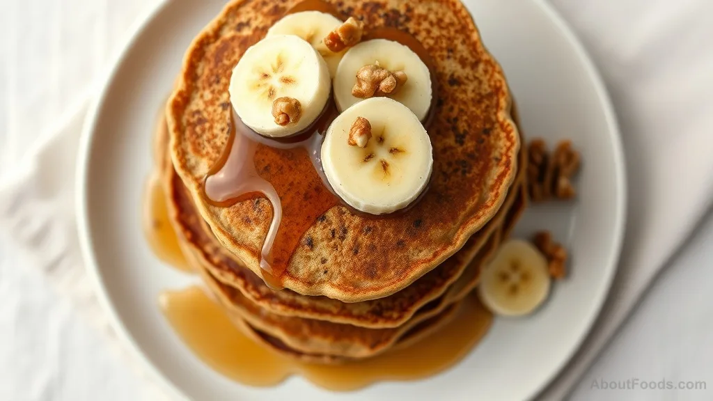 Buckwheat Pancakes with Banana and Walnut