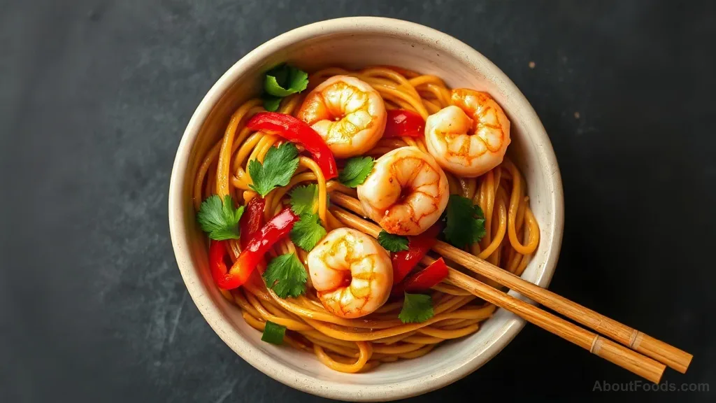 Stir-Fried Noodles with Gochujang and Vietnamese-Style Shrimp