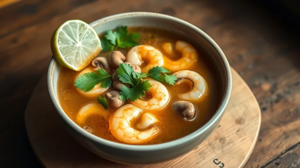 Burmese Mushroom Soup with Shrimp