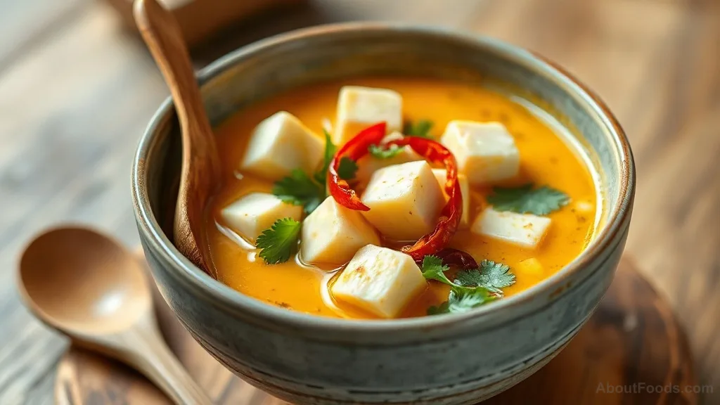 Burmese Tofu Soup (Tohu) with Chickpea Tofu