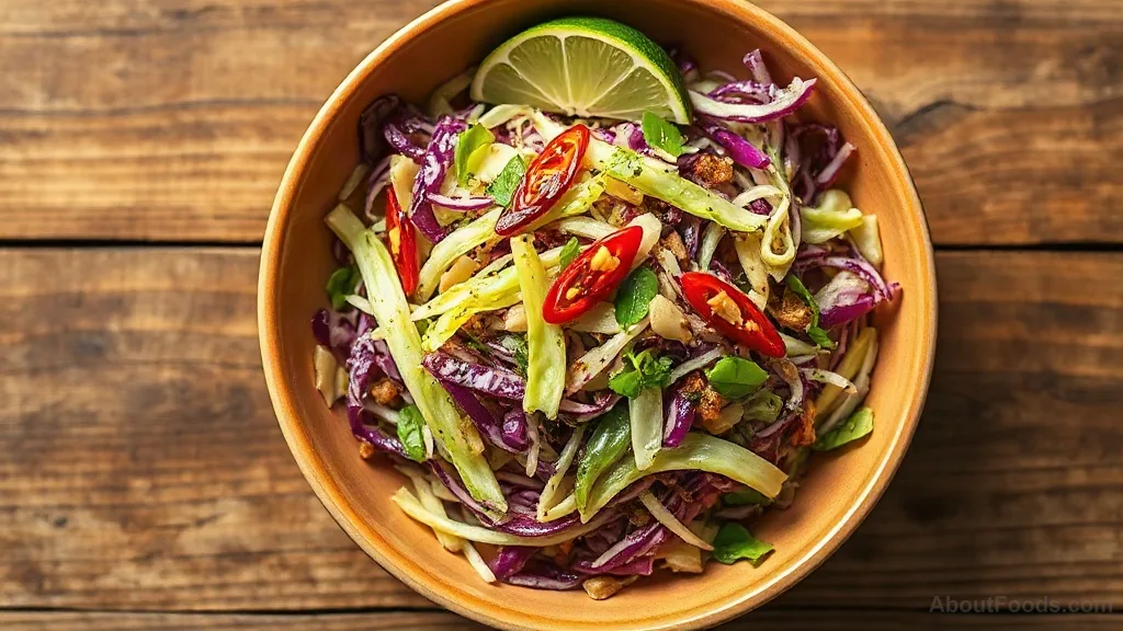 Cabbage Salad with Chili and Garlic