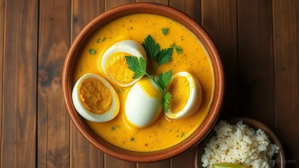 Burmese Egg Curry with Coconut Milk (Ngar Htamin Kyaw Kyaw)