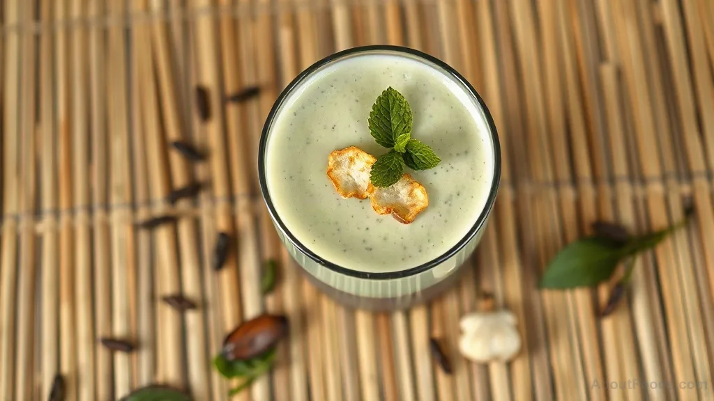 Lahpet Yay with Brown Rice Milk and Raffinose (Burmese Fermented Tea Leaf Smoothie)