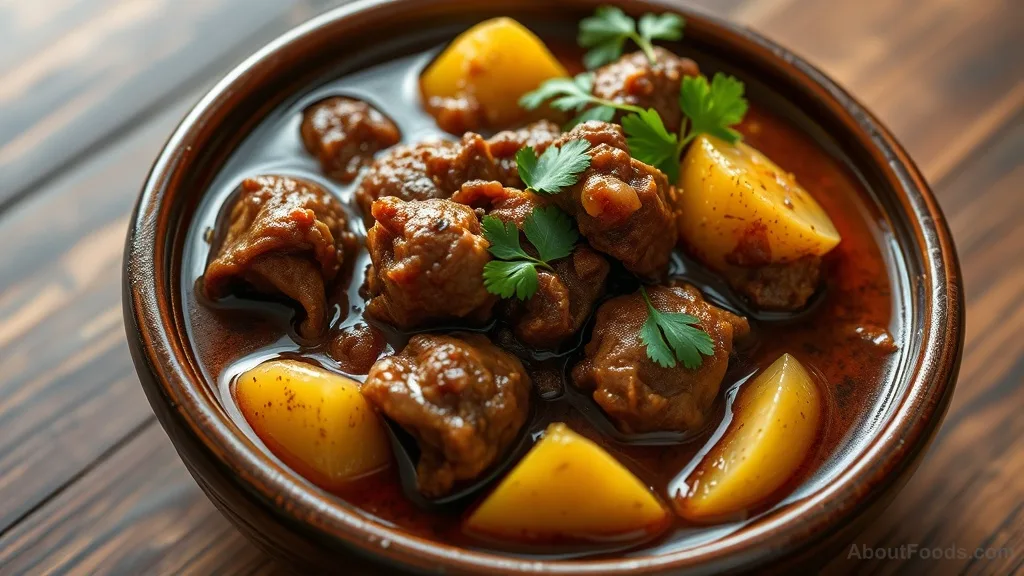Mutton curry with potato and onion