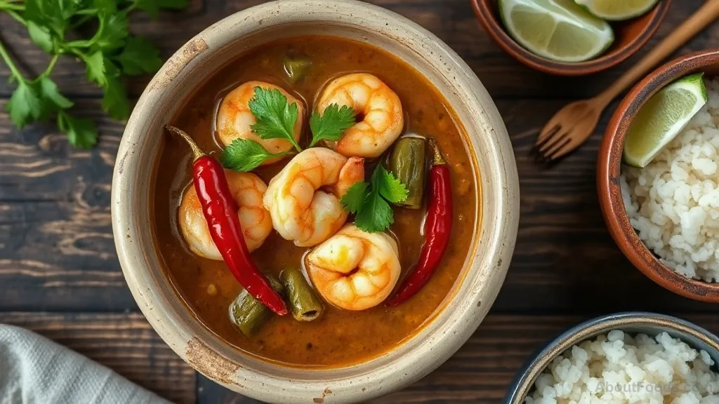 Burmese Shrimp Curry with Okra