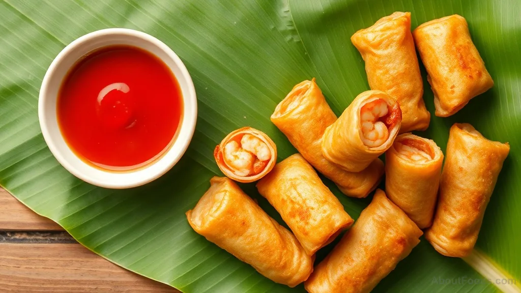 Shrimp Spring Roll with Onion and Garlic