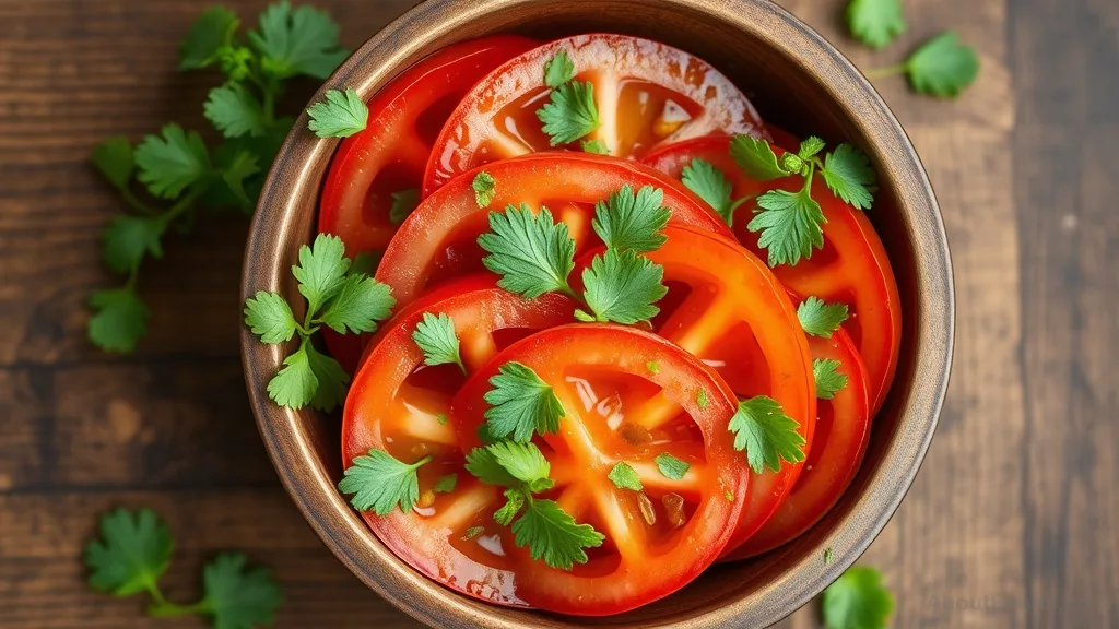 Tomato Salad with Coriander and Mint