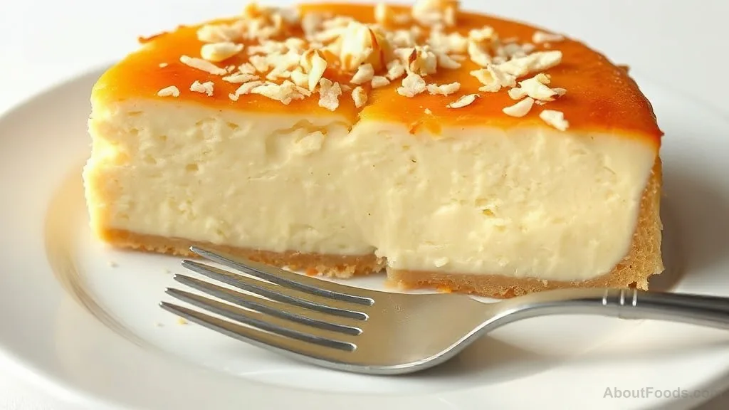 Cuban Torta de Queso with Coconut (Cheese Cake with Coconut)
