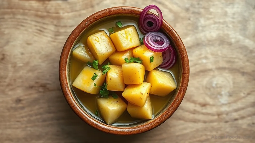 Yuca con Mojo (Cassava with Garlic Citrus Sauce)