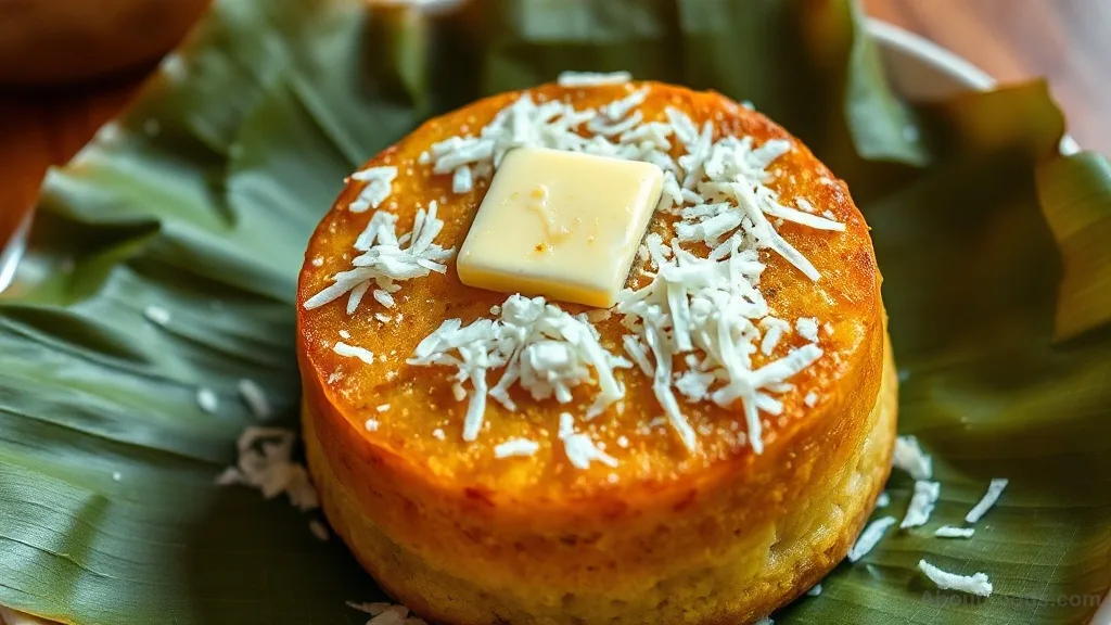 Bibingka (Rice Cake) with Salted Egg and Coconut