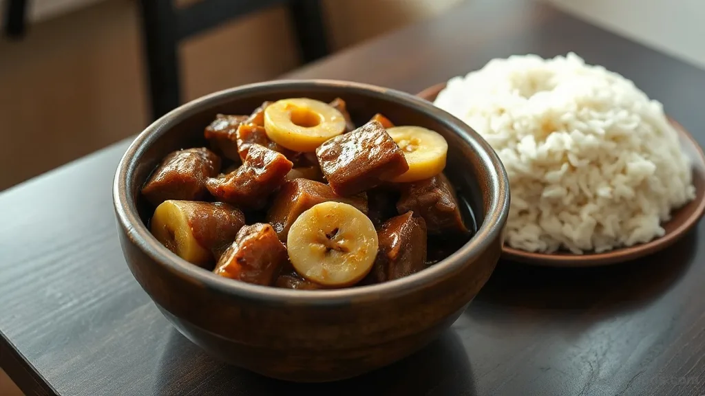 Filipino Estofado with Bananas and Pineapple
