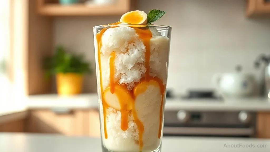 Saba con Yelo with Leche Flan: Filipino Banana Shaved Ice Dessert