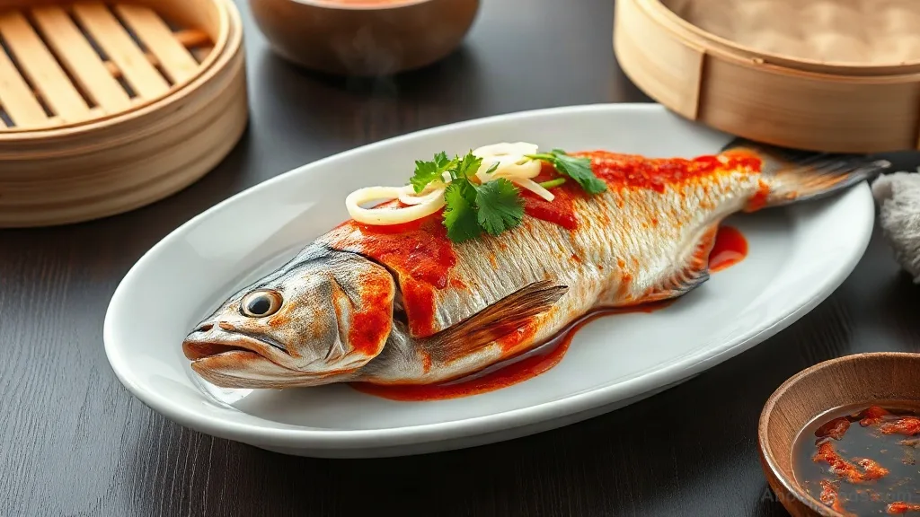Chinese Steamed Fish with Korean Gochujang and Thai Lemongrass