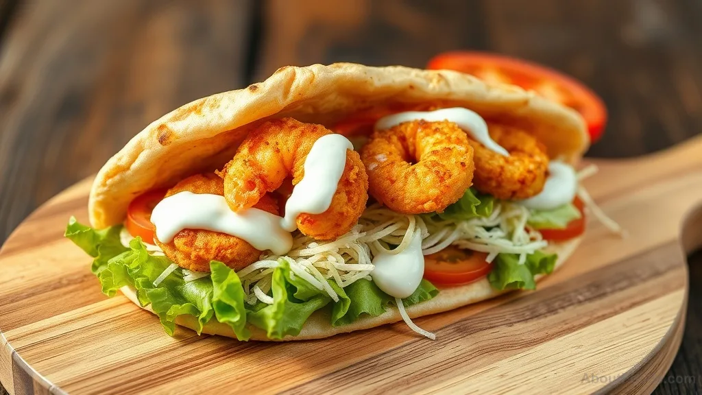 Greek-Japanese Gyros with Wasabi Tzatziki and Shrimp Tempura